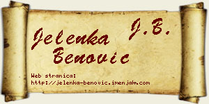 Jelenka Benović vizit kartica